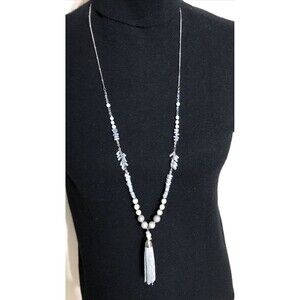 Loft Lavender Beaded Tassel Necklace